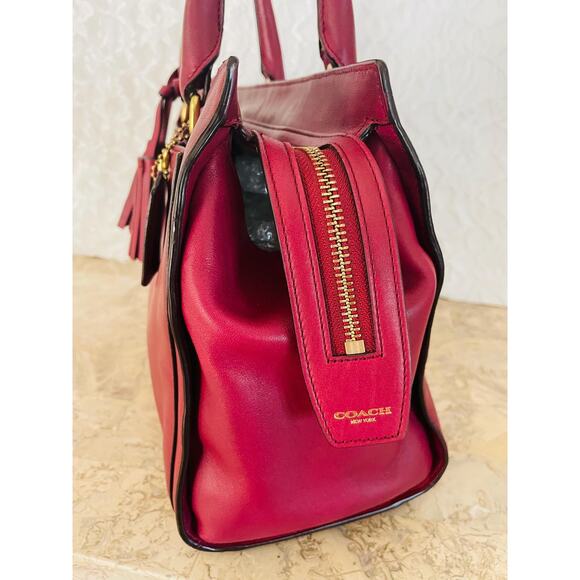 Coach Chelsea Legacy Dark raspberry leather satchel carryall 25359 Shoulder bag - Picture 4 of 10